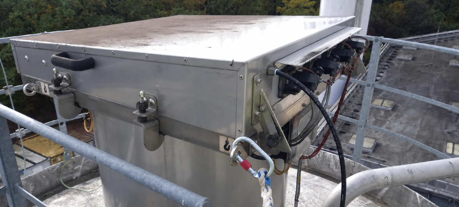 Silo-top filtration equipment inspected for ATEX documentation.